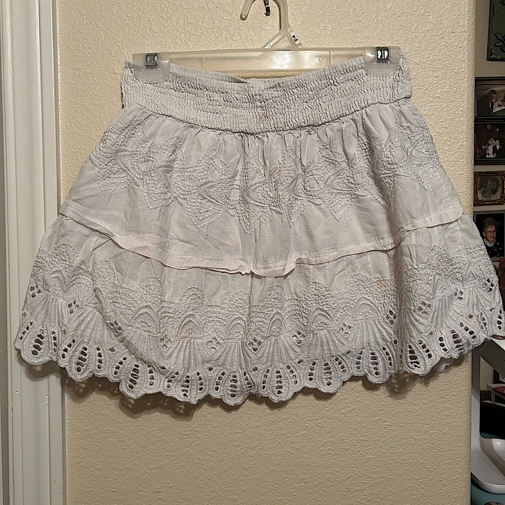 Rue 21 Ruffled Tiered White Skirt